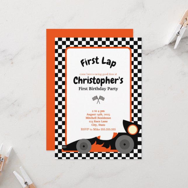 Invitation à l'anniversaire (Devant/Arrière en situation)