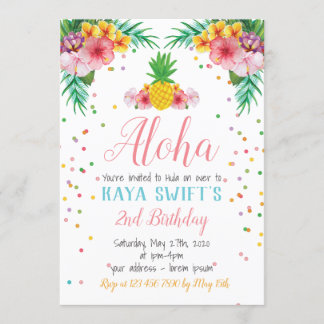 Invitation à l'anniversaire d'Aloha
