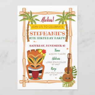 Invitation à l'anniversaire d'Aloha Luau