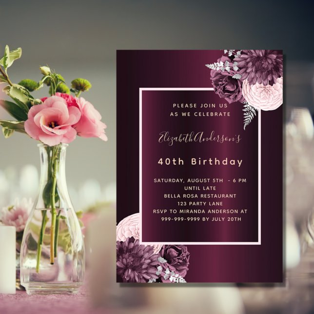 Invitation à l'anniversaire d'anniversaire de la B (Créateur téléchargé)