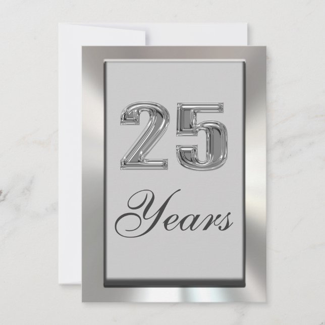 Invitation à l'anniversaire d'argent de 25 ans (Devant)