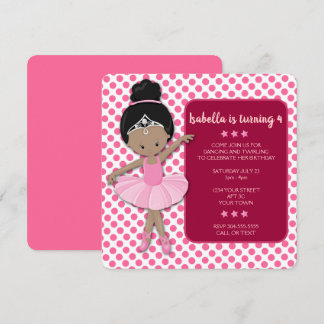 Invitation à l'anniversaire de Ballerina en Afriqu