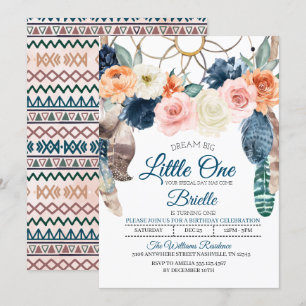 Invitation à l'anniversaire de Boho Dreamcatcher L