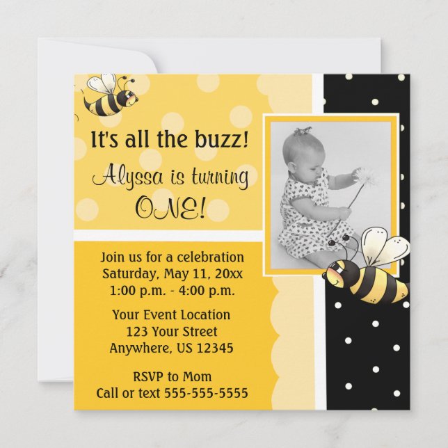 Invitation à l'anniversaire de Bumble Bee (Devant)