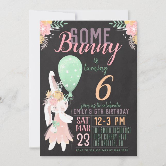 Invitation à l'anniversaire de Bunny (Devant)
