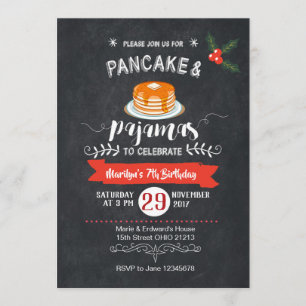 Invitation à l'anniversaire de Chalkboard Pancake 