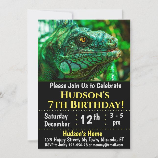 Invitation à l'anniversaire de Chameleon (Devant)