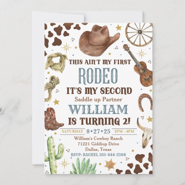 Invitation à l'anniversaire de Cowboy, 2e invitati (Devant)