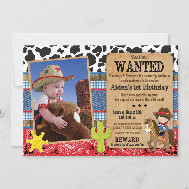 Invitation à l'anniversaire de Cowboy-Recherché, T (Devant)