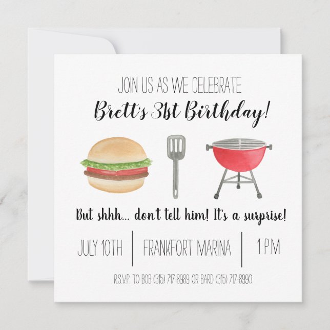 Invitation à l'anniversaire de cuisine (Devant)