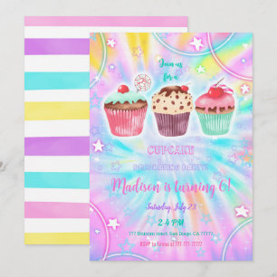 Invitation à l'anniversaire de Cupcake modifiable
