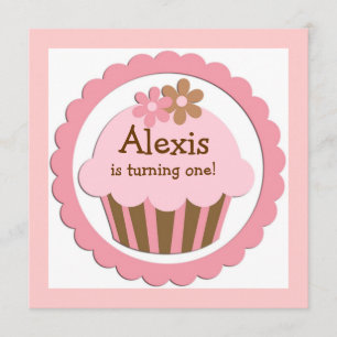 Invitation à l'anniversaire de Cupcake personnalis