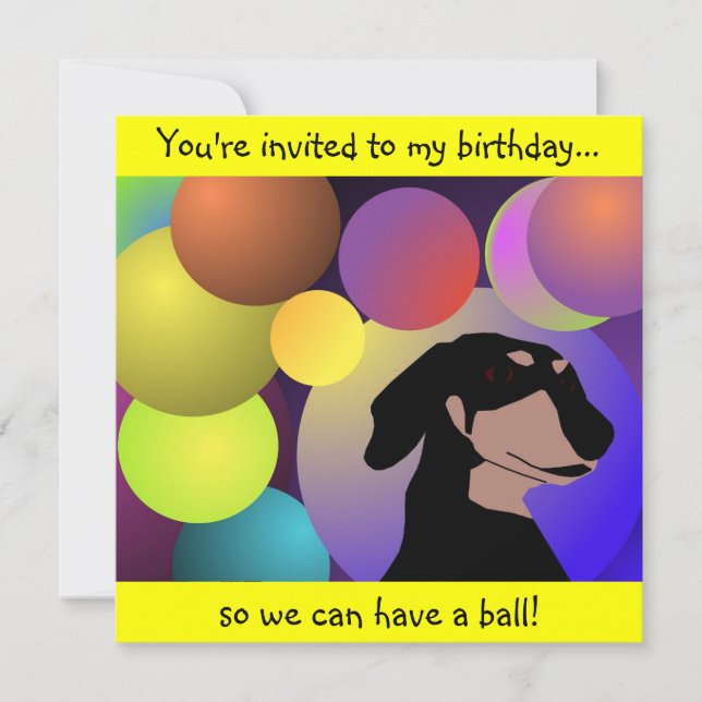 Invitation à l'anniversaire de Dachshund (Devant)