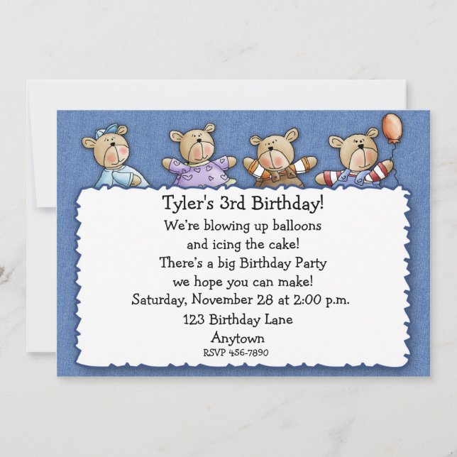 Invitation à l'anniversaire de Denim (Devant)