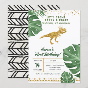 Invitation à l'anniversaire de dinosaure