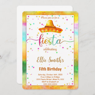 Invitation à l'anniversaire de Fiesta modifiable