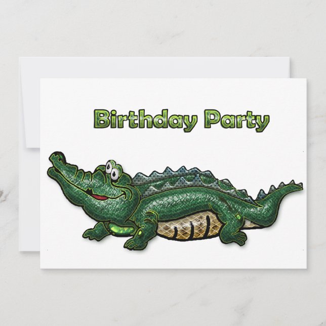 Invitation à l'anniversaire de Gang Green Gator (Devant)