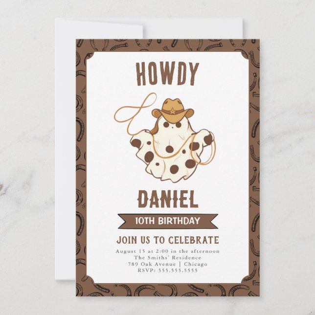 Invitation à l'anniversaire de Ghost Cowboy (Devant)