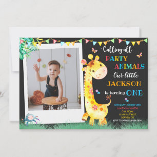 Invitation à l'anniversaire de Giraffe invitation 