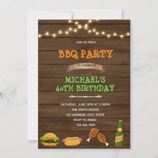 Invitation à l'anniversaire de Grill and chill (Devant)