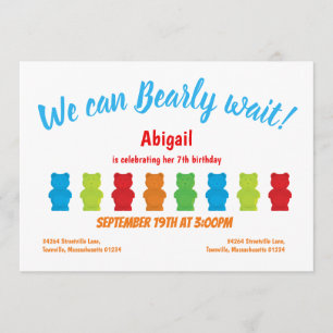 Invitation à l'anniversaire de Gummy Bear Kid