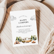 Invitation à l'anniversaire de Joyeux Campers