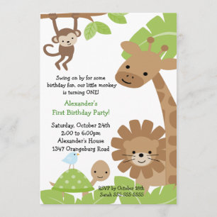 Invitation à l'anniversaire de Jungle Safari