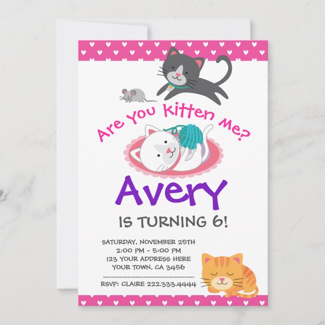 Invitation à l'anniversaire de Kitten, Partie adop (Devant)