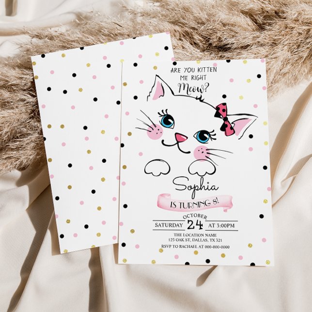 Invitation à l'anniversaire de Kitty Cat (Créateur téléchargé)