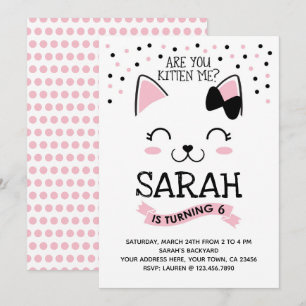 Invitation à l'anniversaire de Kitty Cat