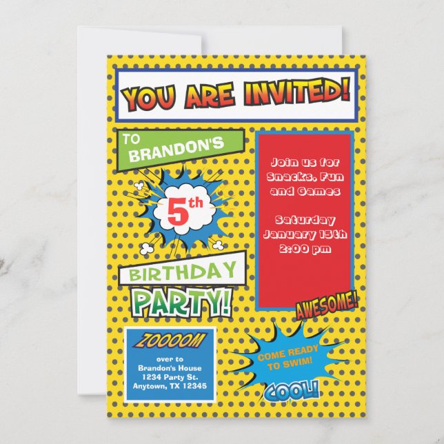 Invitation à l'anniversaire de la bande dessinée S (Devant)