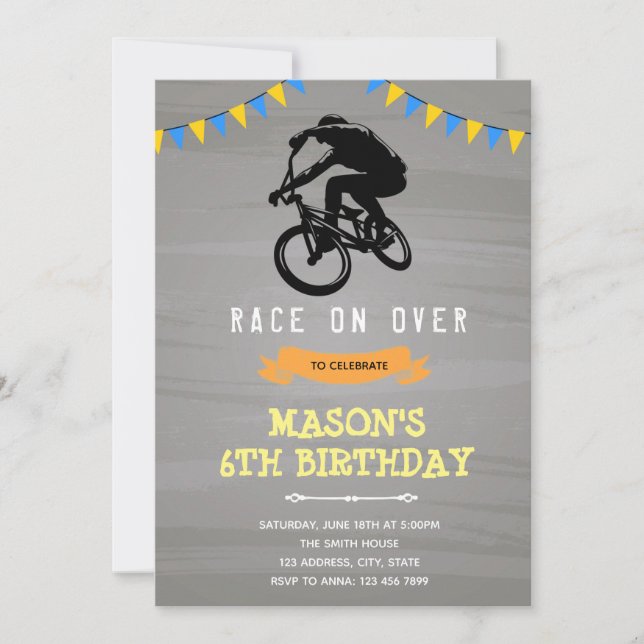 Invitation à l'anniversaire de la bicyclette de rê (Devant)