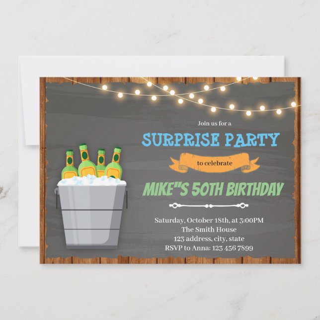 Invitation à l'anniversaire de la bière de Bucket (Devant)