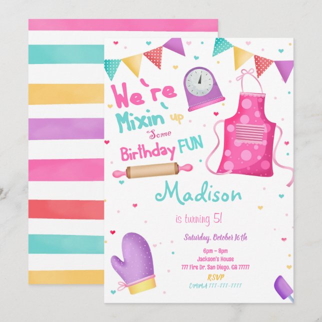 Invitation à l'anniversaire de la cuisson (Devant / Derrière)