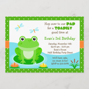Invitation à l'anniversaire de la Cute Frog