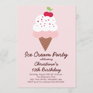 Invitation à l'anniversaire de la Cute Ice Cream