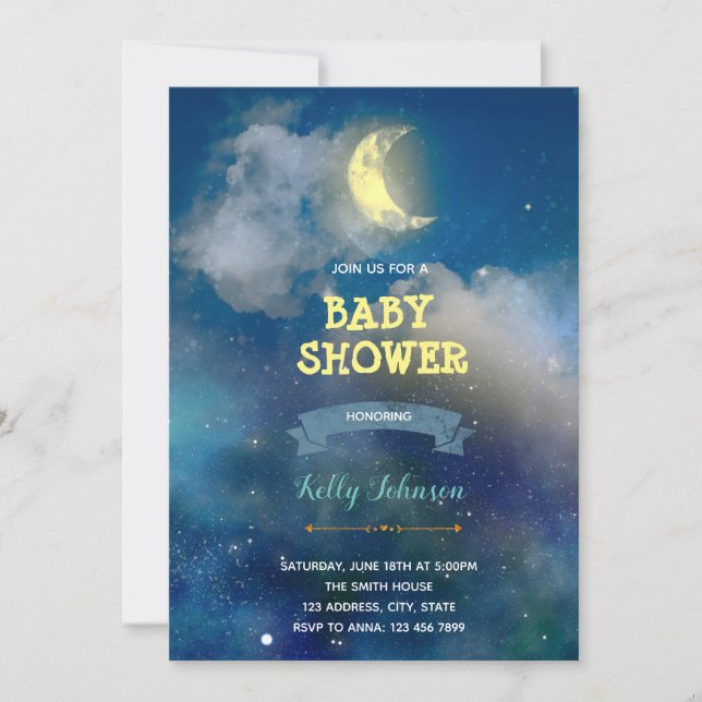 Invitation à l'anniversaire de la douche sur la lu (Devant)