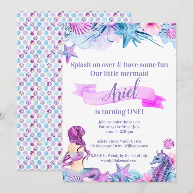 Invitation à l'anniversaire de la femme de chambre (Devant / Derrière)