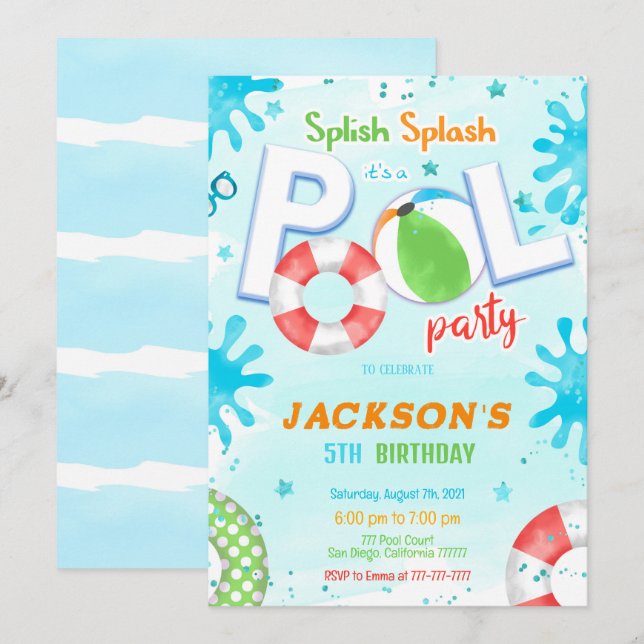 Invitation à l'anniversaire de la fête de la pisci (Devant / Derrière)