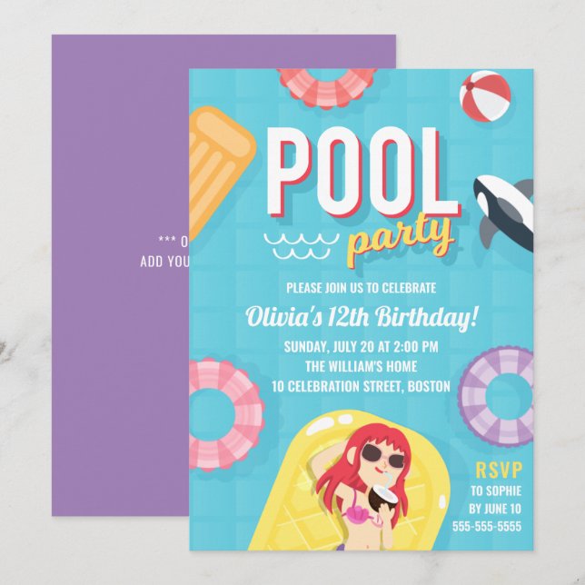 Invitation à l'anniversaire de la fête de la pisci (Devant / Derrière)