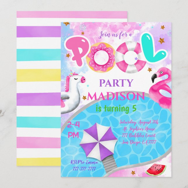 Invitation à l'anniversaire de la fête de la pisci (Devant / Derrière)