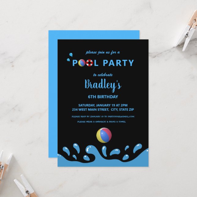 Invitation à l'anniversaire de la fête de la pisci (Devant/Arrière en situation)