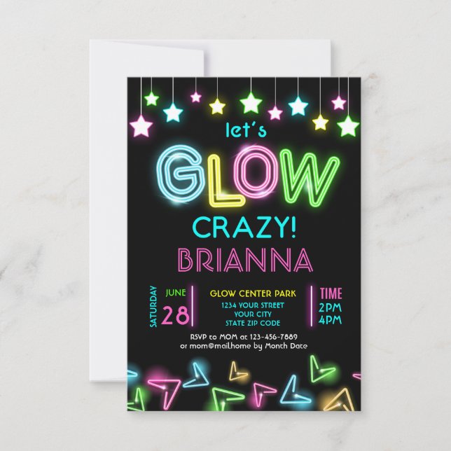 Invitation à l'anniversaire de la fête de Neon - 1 (Devant)