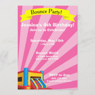 Invitation à l'anniversaire de la fête de rebond