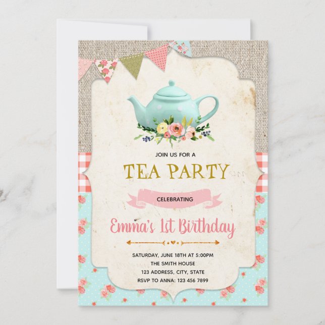 invitation à l'anniversaire de la fête du thé vint (Devant)