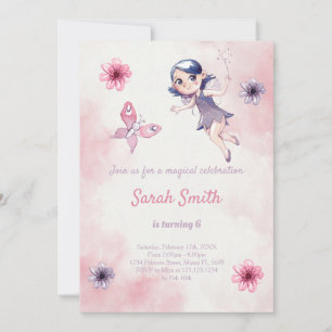 Invitation à l'anniversaire de la fête rose