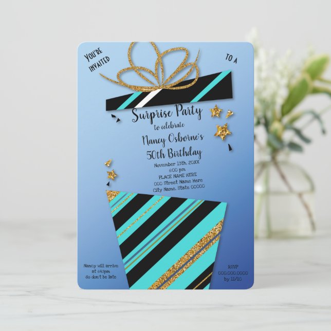 Invitation à l'anniversaire de la fête surprise (Debout devant)