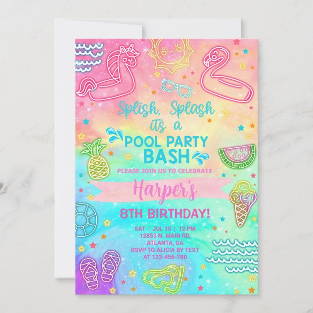 Invitation à l'anniversaire de la fille de la pisc (Devant)