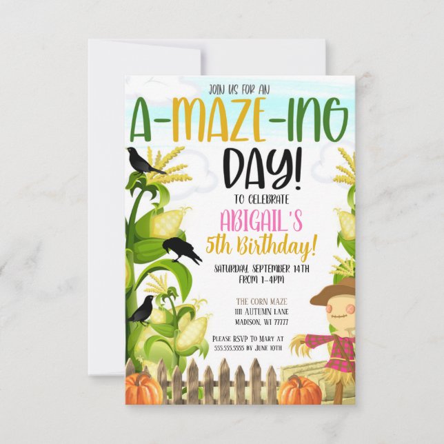 Invitation à l'anniversaire de la fille de Maze Co (Devant)