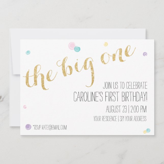 Invitation à l'anniversaire de la fille - Parties  (Devant)